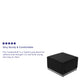 Black |#| Black LeatherSoft Ottoman with Stainless Steel Base - Reception Furniture
