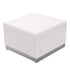 HERCULES Alon Series LeatherSoft Ottoman with Brushed Stainless Steel Base