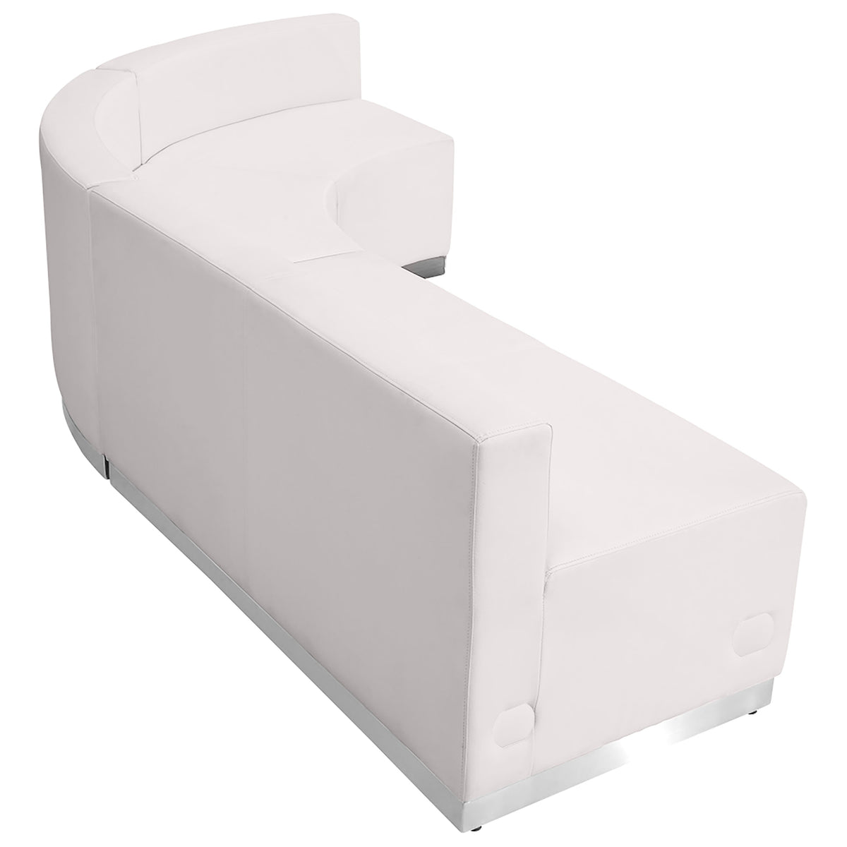 Melrose White |#| 3 PC White LeatherSoft Modular Reception Configuration w/Taut Back &Seat