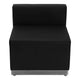 Black |#| 3 PC Black LeatherSoft Modular Reception Configuration w/Taut Back &Seat