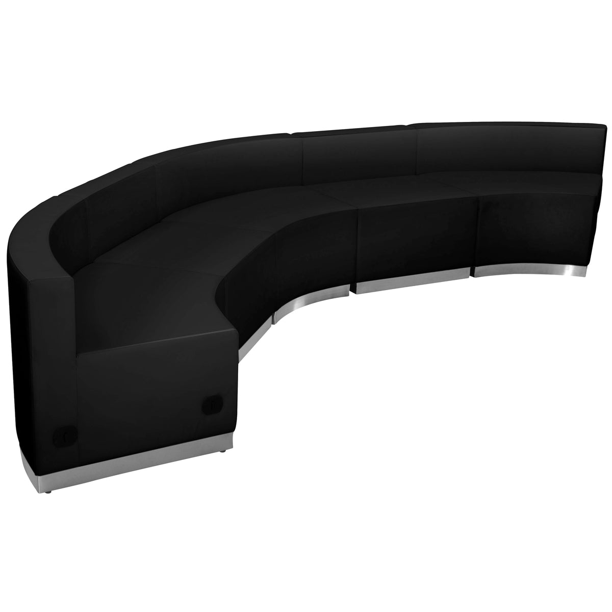 Black |#| 5 PC Black LeatherSoft Modular Reception Configuration w/Taut Back &Seat