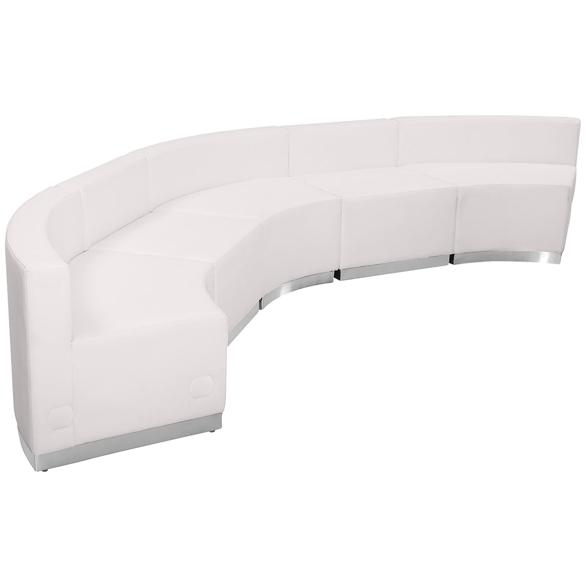 Melrose White |#| 5 PC White LeatherSoft Modular Reception Configuration w/Taut Back &Seat