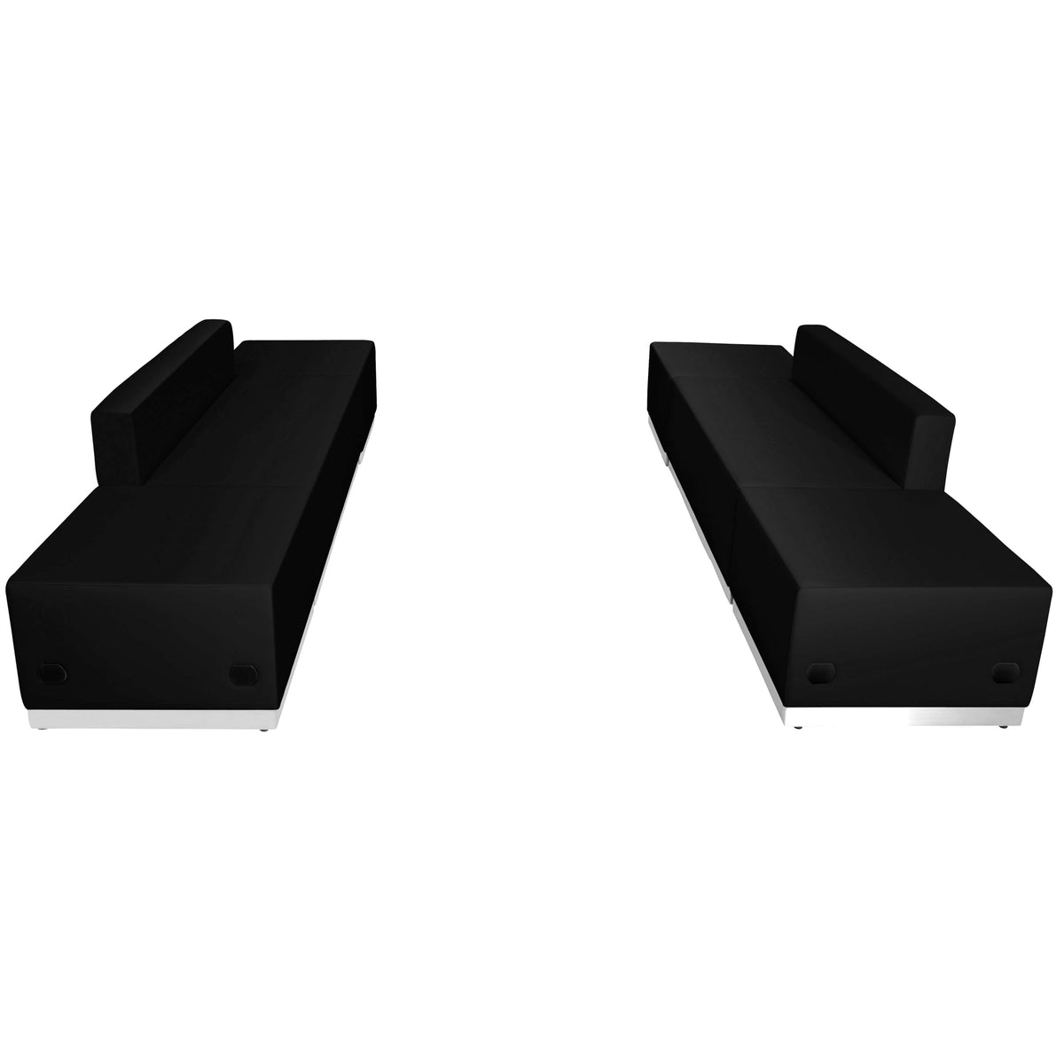 Black |#| 6 PC Black LeatherSoft Modular Reception Configuration w/Taut Back &Seat