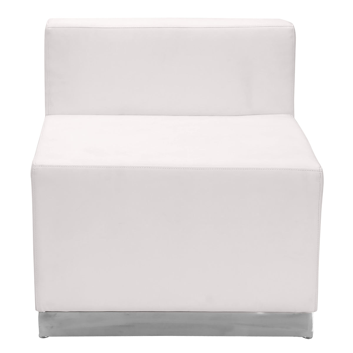 Melrose White |#| 9 PC White LeatherSoft Modular Reception Configuration w/Taut Back &Seat