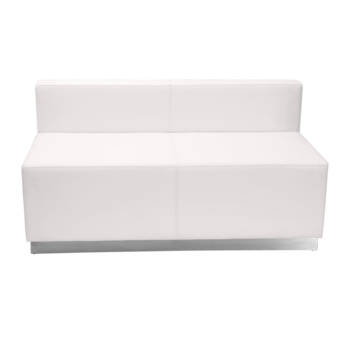 Melrose White |#| 9 PC White LeatherSoft Modular Reception Configuration w/Taut Back &Seat