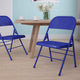 Cobalt Blue |#| Cobalt Blue Triple Braced & Double Hinged Metal Folding Chair - Event Chair