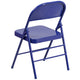 Cobalt Blue |#| Cobalt Blue Triple Braced & Double Hinged Metal Folding Chair - Event Chair