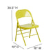 Twisted Citron |#| Twisted Citron Triple Braced & Double Hinged Metal Folding Chair - Event Chair
