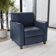 Navy |#| Navy LeatherSoft Chair with Clean Line Stitched Frame - Reception Seating