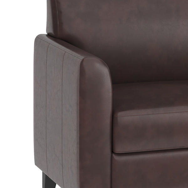 Brown |#| Brown LeatherSoft Chair with Clean Line Stitched Frame - Reception Seating