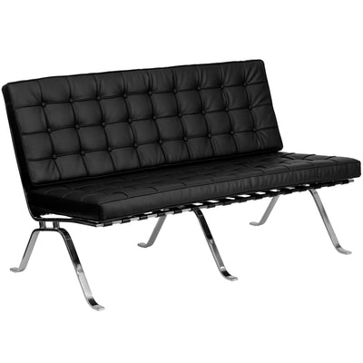 HERCULES Flash Series LeatherSoft Loveseat with Curved Legs - View 1