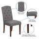 Gray Fabric |#| Gray Fabric Upholstered Diamond Patterned Button Tufted Parsons Chair