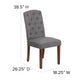 Gray Fabric |#| Gray Fabric Upholstered Diamond Patterned Button Tufted Parsons Chair