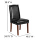Black LeatherSoft |#| Black LeatherSoft Parsons Chair with Panel Stitching and Silver Accent Nail Trim