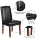 Black LeatherSoft |#| Black LeatherSoft Parsons Chair with Panel Stitching and Silver Accent Nail Trim