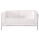 Melrose White |#| White LeatherSoft Modular Loveseat w/Quilted Tufted Seat &Encasing Frame