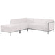 Melrose White |#| 3 Piece White LeatherSoft Modular Sectional Configuration - Stainless Steel Legs