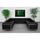 Black |#| Black LeatherSoft Modular U-Shape Sectional Configuration, 10 Pieces