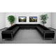 Black |#| Black LeatherSoft Modular U-Shape Sectional Configuration, 13 Pieces