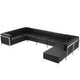 Black |#| Black LeatherSoft Modular U-Shape Sectional Configuration, 7 Pieces