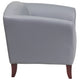 Gray |#| Gray LeatherSoft Chair with Cherry Wood Feet - Lobby and Guest Seating