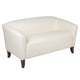 Ivory |#| Ivory LeatherSoft Loveseat-Cherry Wood Feet - Reception or Home Office Seating