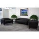 Black |#| Black LeatherSoft Loveseat w/Cherry Wood Feet - Reception or Home Office Seating