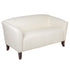 HERCULES Imperial Series LeatherSoft Loveseat with Cherry Wood Feet