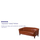 Cognac |#| Cognac LeatherSoft Sofa w/ Cherry Wood Feet - Reception or Home Office Seating