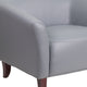 Gray |#| Gray LeatherSoft Sofa with Cherry Wood Feet - Reception or Home Office Seating