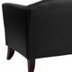 Black |#| Black LeatherSoft Sofa with Cherry Wood Feet - Reception or Home Office Seating