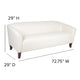 Ivory |#| Ivory LeatherSoft Sofa with Cherry Wood Feet - Reception or Home Office Seating