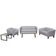 Gray |#| Reception Set in Gray with Cherry Wood Feet - Hospitality and Lounge Furniture
