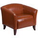Cognac |#| Reception Set in Cognac with Cherry Wood Feet - Hospitality or Lounge Furniture