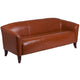 Cognac |#| Reception Set in Cognac with Cherry Wood Feet - Hospitality or Lounge Furniture