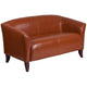 Cognac |#| Reception Set in Cognac with Cherry Wood Feet - Hospitality or Lounge Furniture