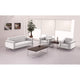 Melrose White |#| Contemporary White LeatherSoft Double Stitch Detail Chair w/Encasing Frame