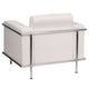 Melrose White |#| Contemporary White LeatherSoft Double Stitch Detail Chair w/Encasing Frame