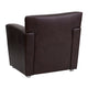 Brown |#| Brown LeatherSoft Chair with Extended Panel Arms - Reception and Lounge Seating