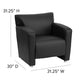 Black |#| Black LeatherSoft Chair with Extended Panel Arms - Reception and Lounge Seating