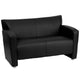 Black |#| Black LeatherSoft Loveseat w/ Extended Panel Arms - Reception & Lounge Seating