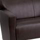 Brown |#| Brown LeatherSoft Loveseat w/ Extended Panel Arms - Reception & Lounge Seating