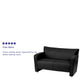 Black |#| Black LeatherSoft Loveseat w/ Extended Panel Arms - Reception & Lounge Seating