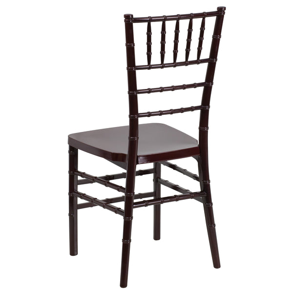 Mahogany |#| Mahogany Resin Stackable Chiavari Chair - Banquet and Event Furniture