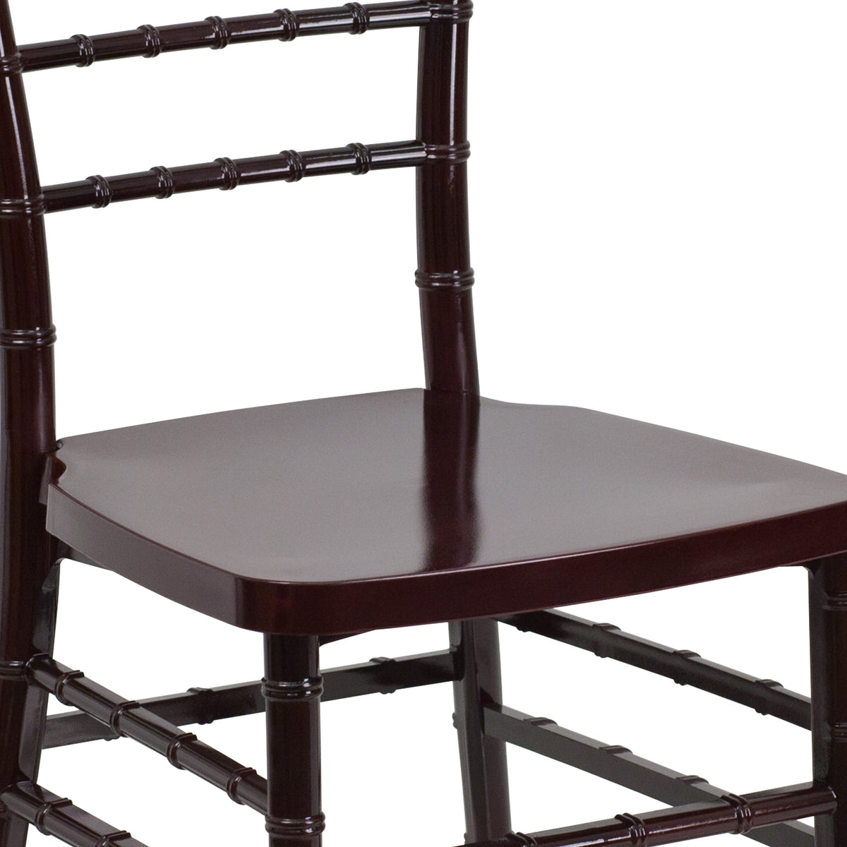 Mahogany |#| Mahogany Resin Stackable Chiavari Chair - Banquet and Event Furniture