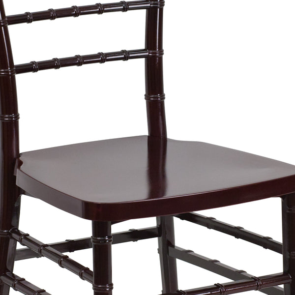 Mahogany |#| Mahogany Resin Stackable Chiavari Chair - Banquet and Event Furniture