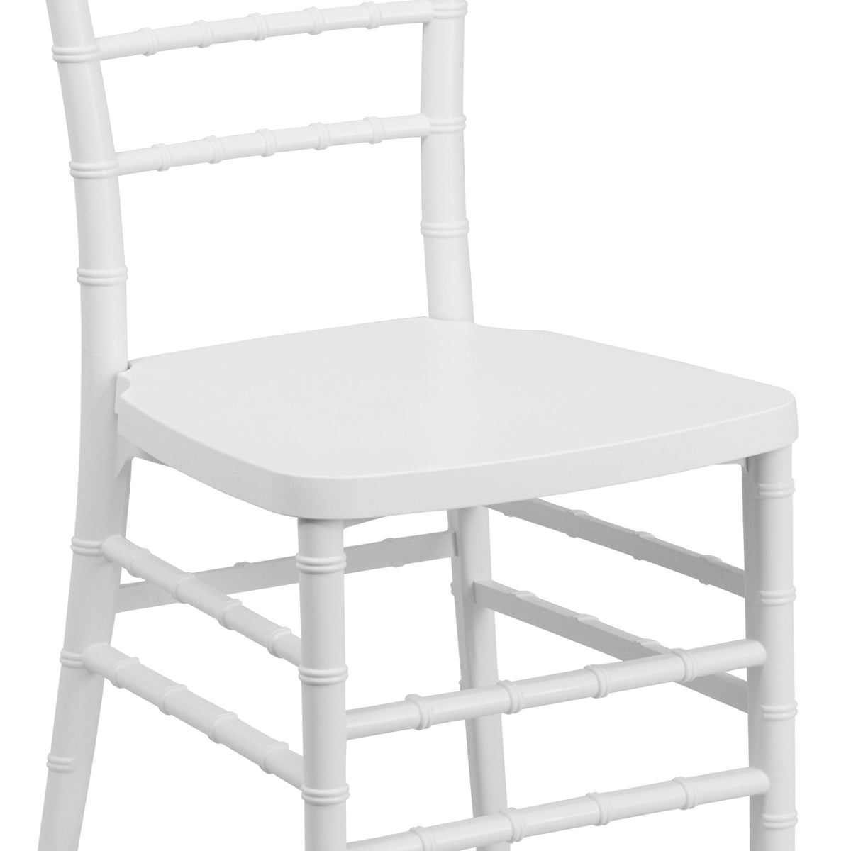 White |#| Matte White Resin Stacking Chiavari Event Chair