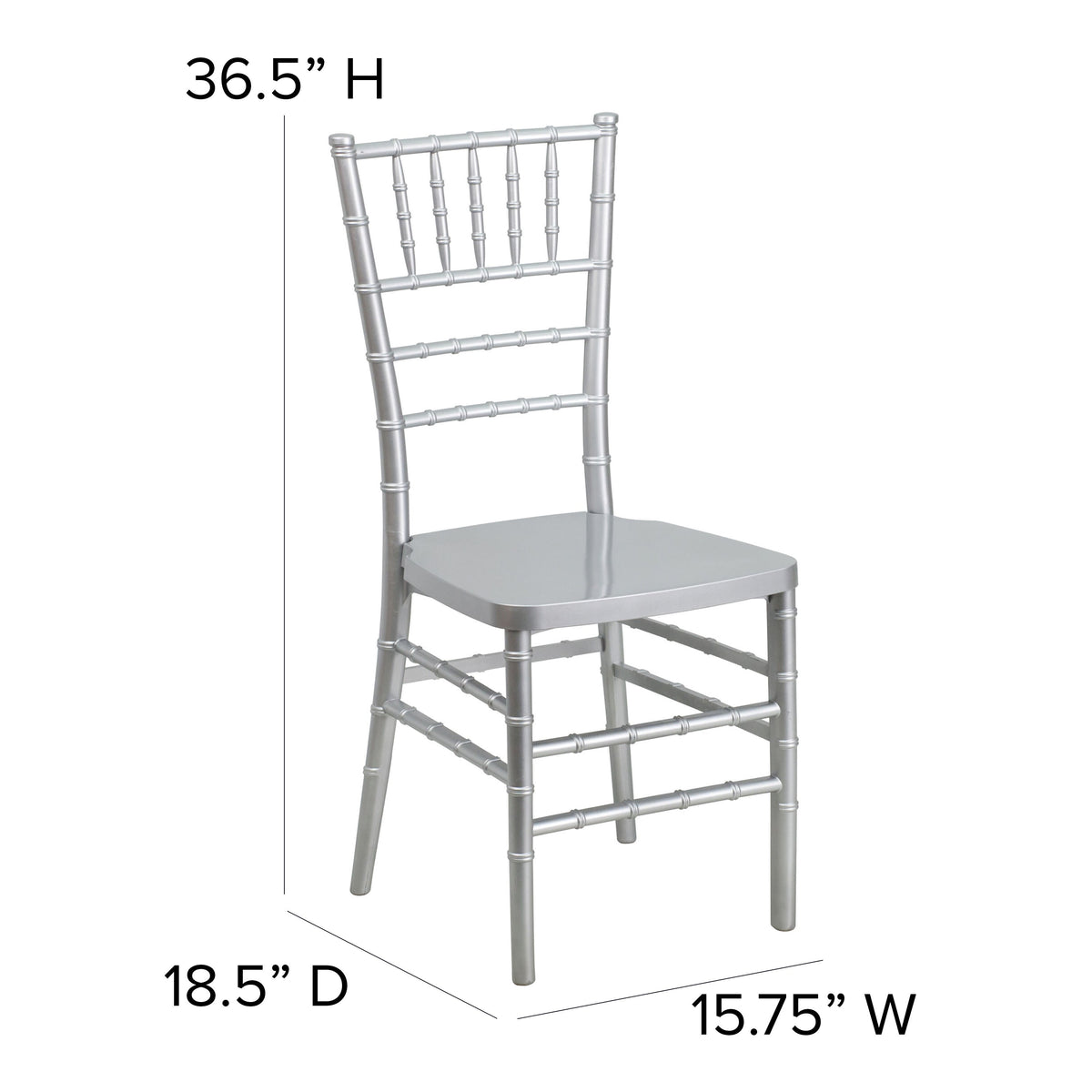 Silver |#| Silver Resin Stackable Chiavari Chair - Banquet and Event Furniture