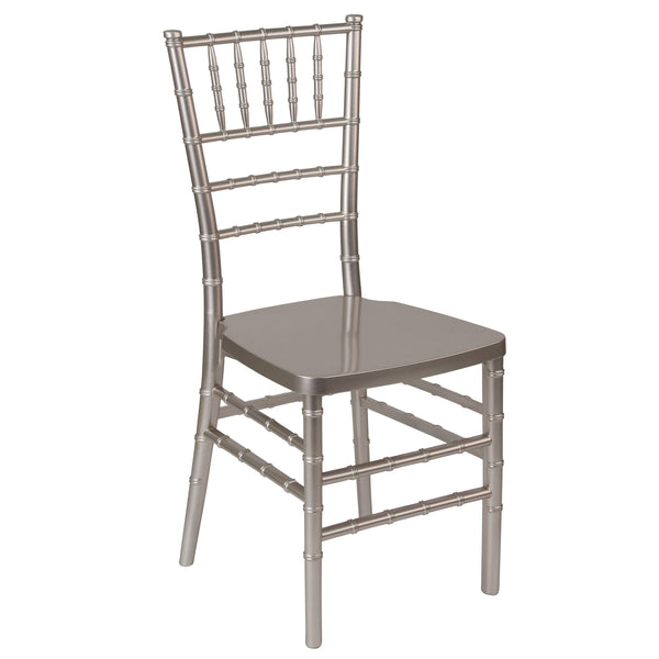 Pewter |#| Pewter Resin Stackable Chiavari Chair - Banquet and Event Furniture