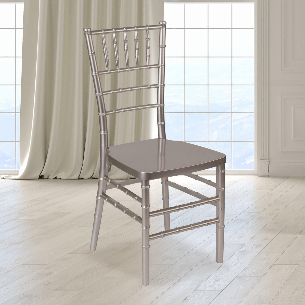 Pewter |#| Pewter Resin Stackable Chiavari Chair - Banquet and Event Furniture